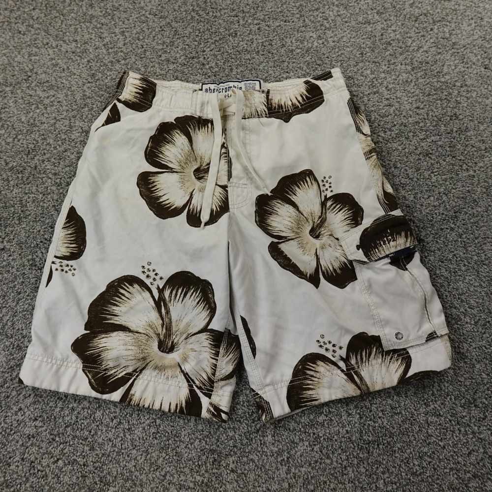 VTG Abercrombie Fitch Shorts Mens XL Floral Hawaiian Cargo Board Swim 90s Y2K